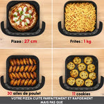 Oppervlak en pizza Easy Fry XL, Airfryer, groot kookoppervlak, 4L, compact formaat, venster