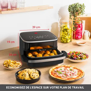 Oppervlak en pizza Easy Fry XL, Airfryer, groot kookoppervlak, 4L, compact formaat, venster
