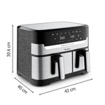 Airfryer dual EASY FRY & GRILL 8,3 L roestvrij staal