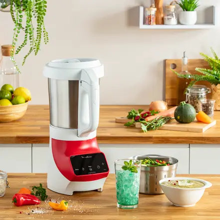 Soep en meer, verwarmde blender, 3 automatische programma' s, 1100W, rood