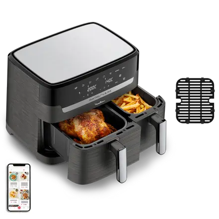 DUBBELE FRITEUSE GEMAKKELIJK TE BAKKEN EN GRILL 8,3 L