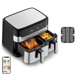 Airfryer dual EASY FRY & GRILL 8,3 L roestvrij staal