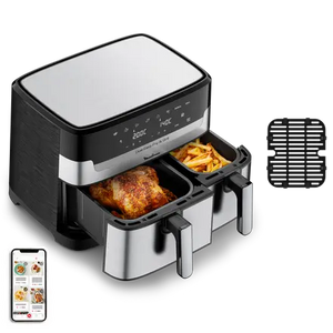 Airfryer dual EASY FRY & GRILL 8,3 L roestvrij staal