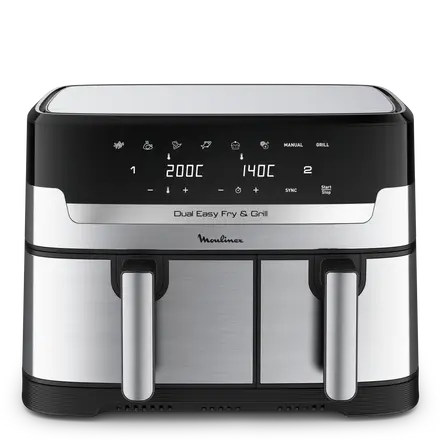 Airfryer dual EASY FRY & GRILL 8,3 L roestvrij staal