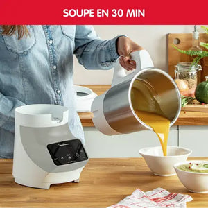 Soep en meer, verwarmde blender, 4 automatische programma ' s, stoommand, 1100W, grijs